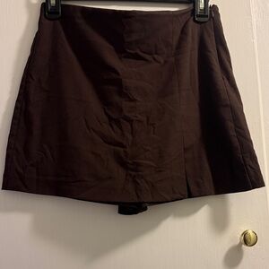 Elegant Brown Mini Short/Skirt